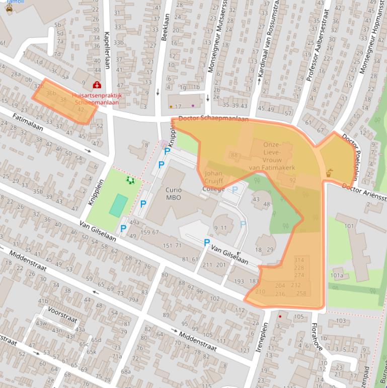 Kaart van postcodegebied 4702GZ.