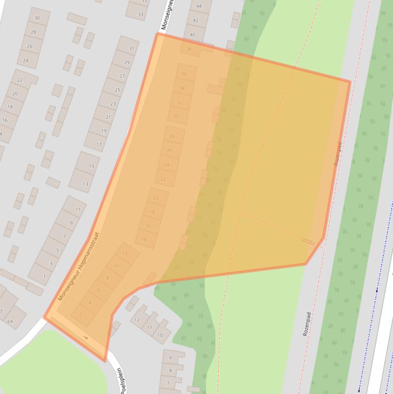 Kaart van postcodegebied 4702HV.