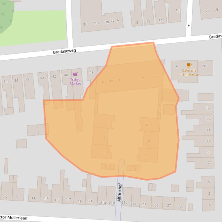 Kaart van postcodegebied 4702HX.