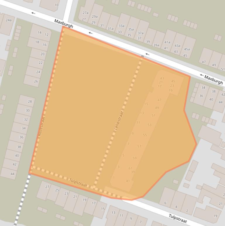 Kaart van postcodegebied 4702HZ.