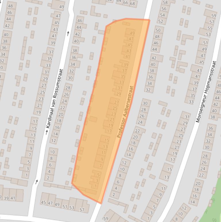 Kaart van postcodegebied 4702JA.