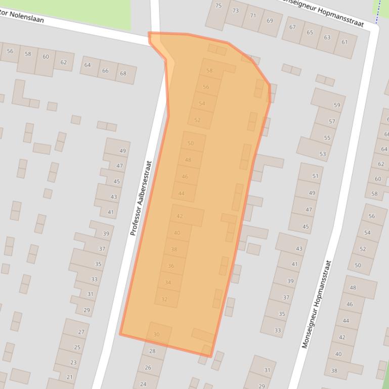 Kaart van postcodegebied 4702JC.