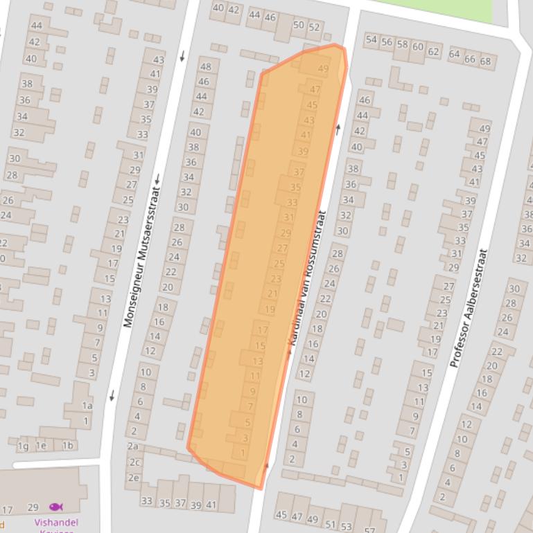Kaart van postcodegebied 4702JD.