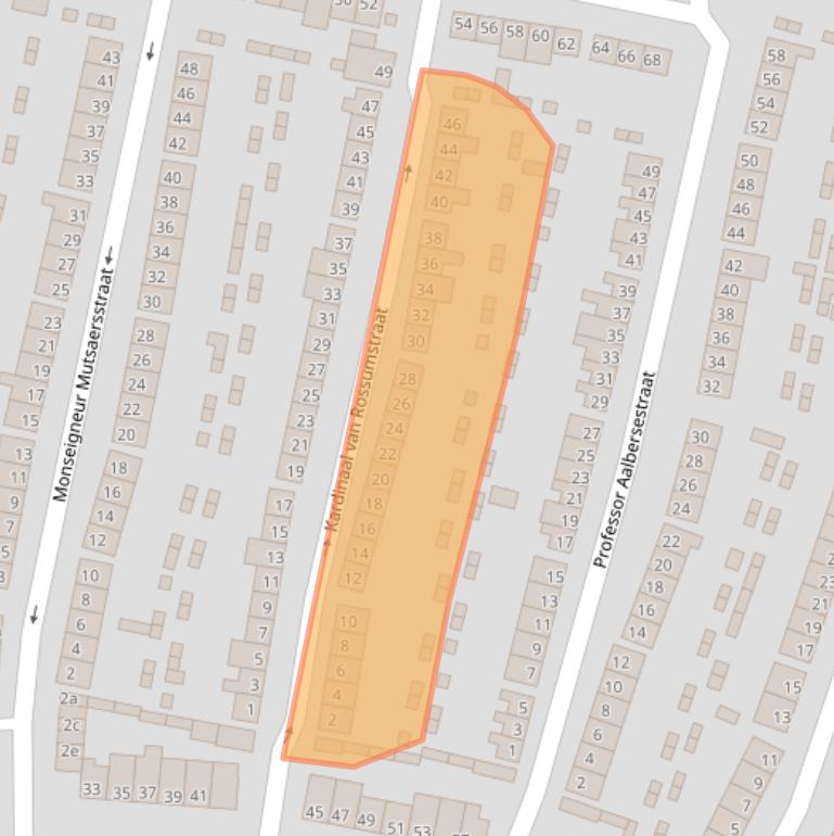 Kaart van postcodegebied 4702JE.
