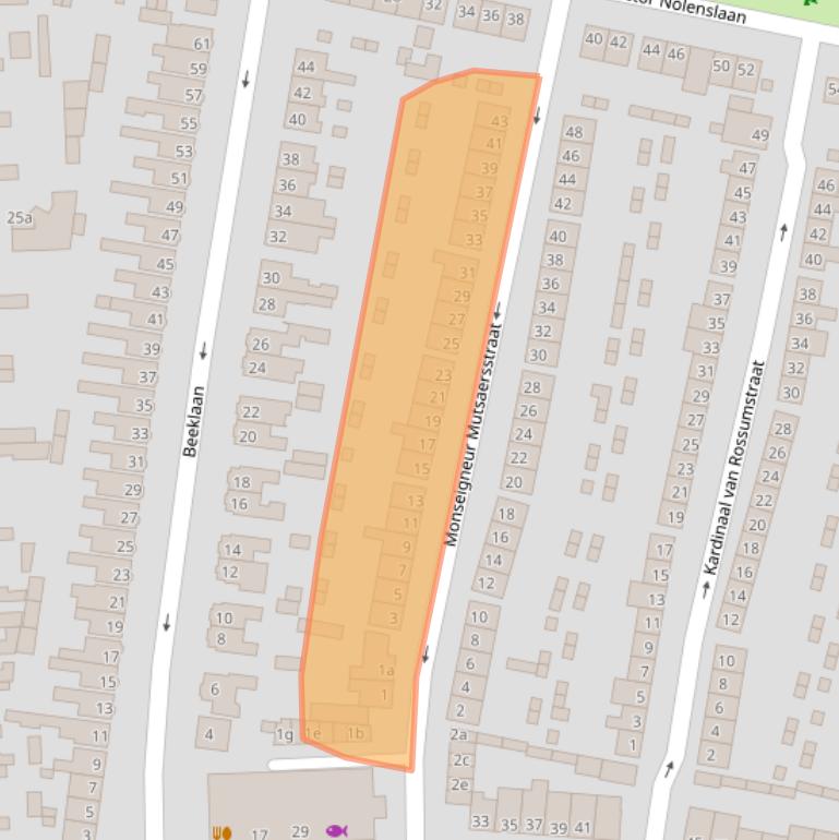 Kaart van postcodegebied 4702JG.