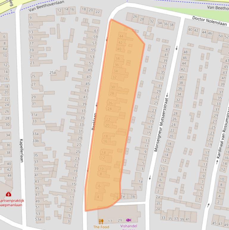 Kaart van postcodegebied 4702JL.