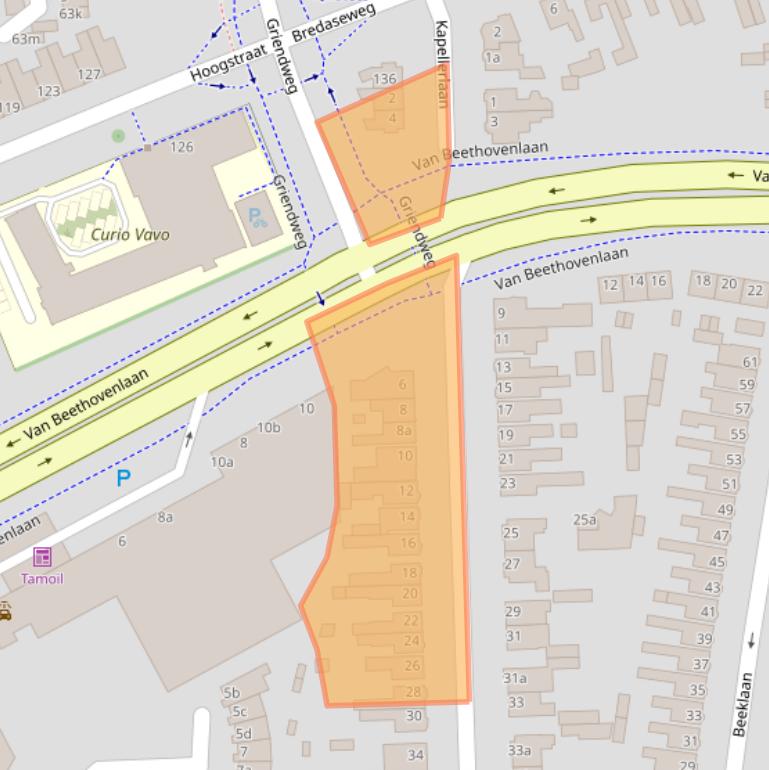 Kaart van postcodegebied 4702JP.