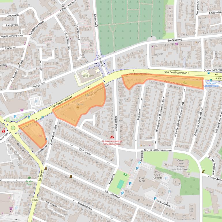 Kaart van postcodegebied 4702JS.