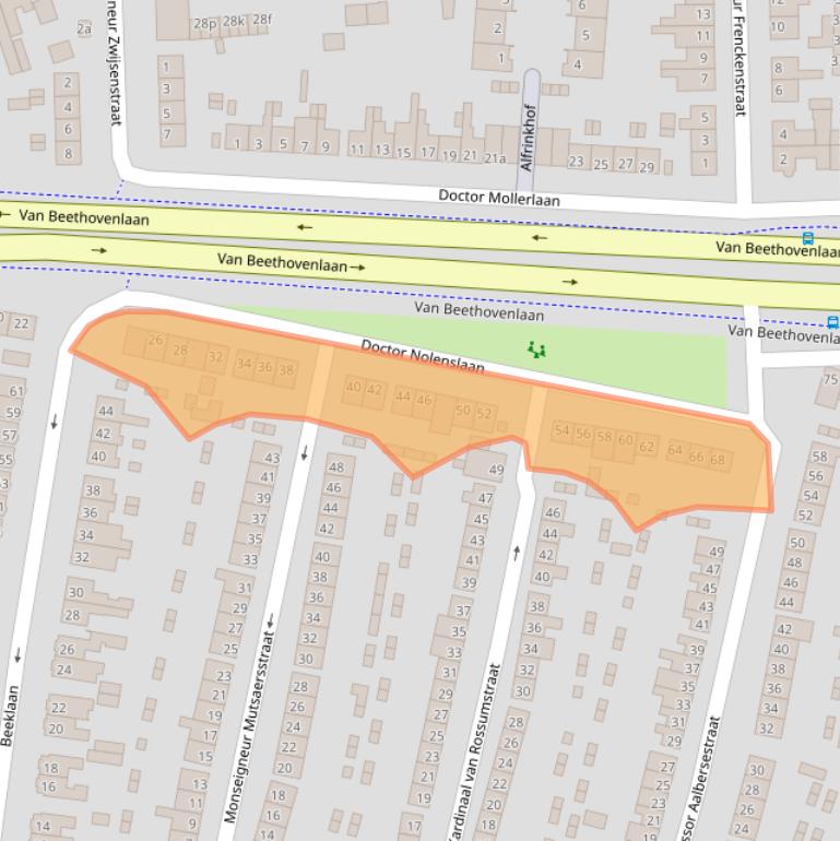 Kaart van postcodegebied 4702JT.