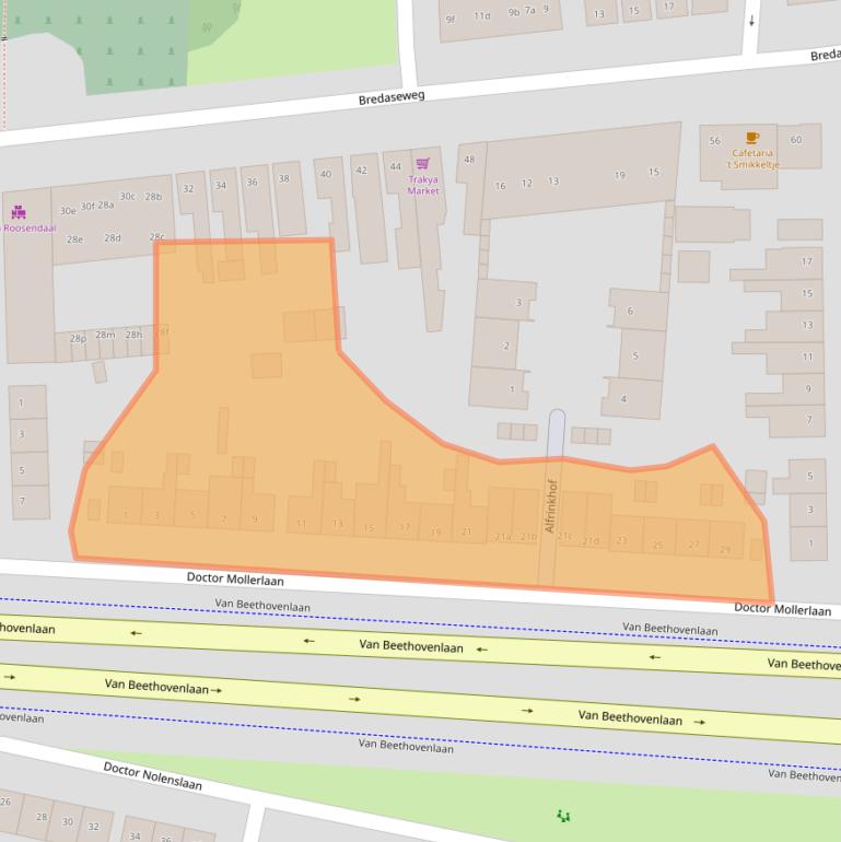 Kaart van postcodegebied 4702JV.