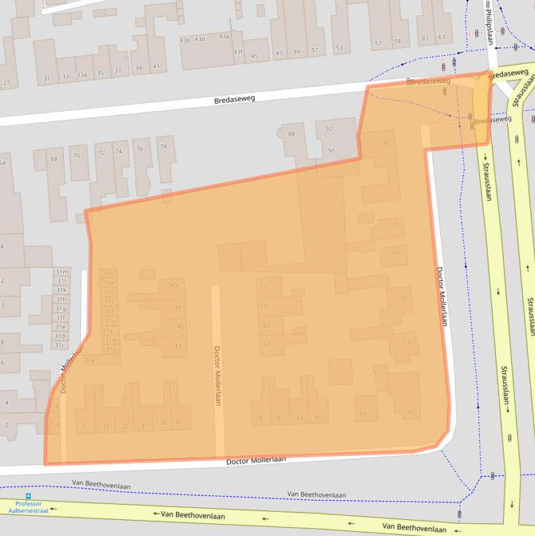 Kaart van postcodegebied 4702JW.