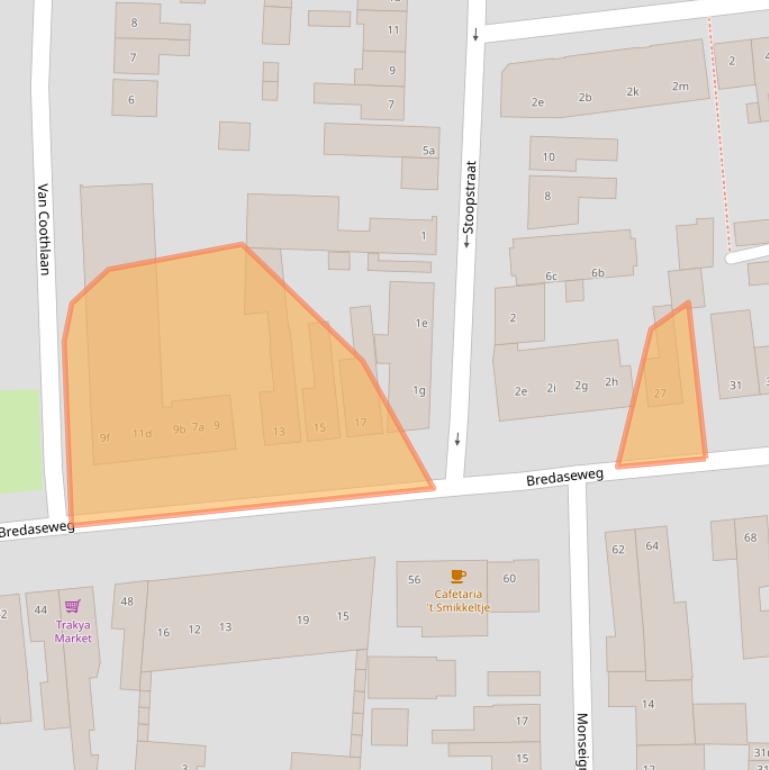 Kaart van postcodegebied 4702KM.