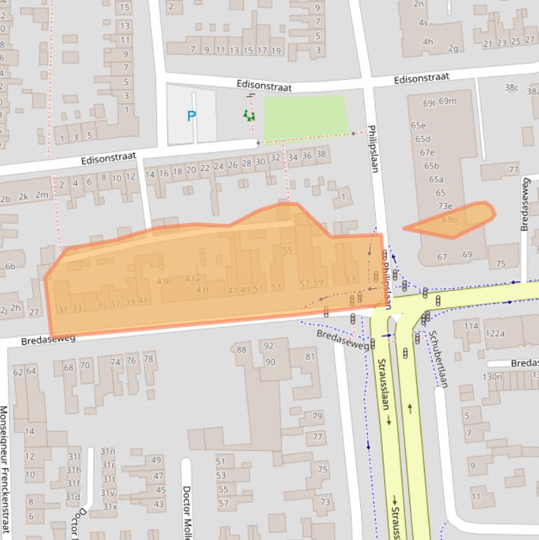 Kaart van postcodegebied 4702KN.