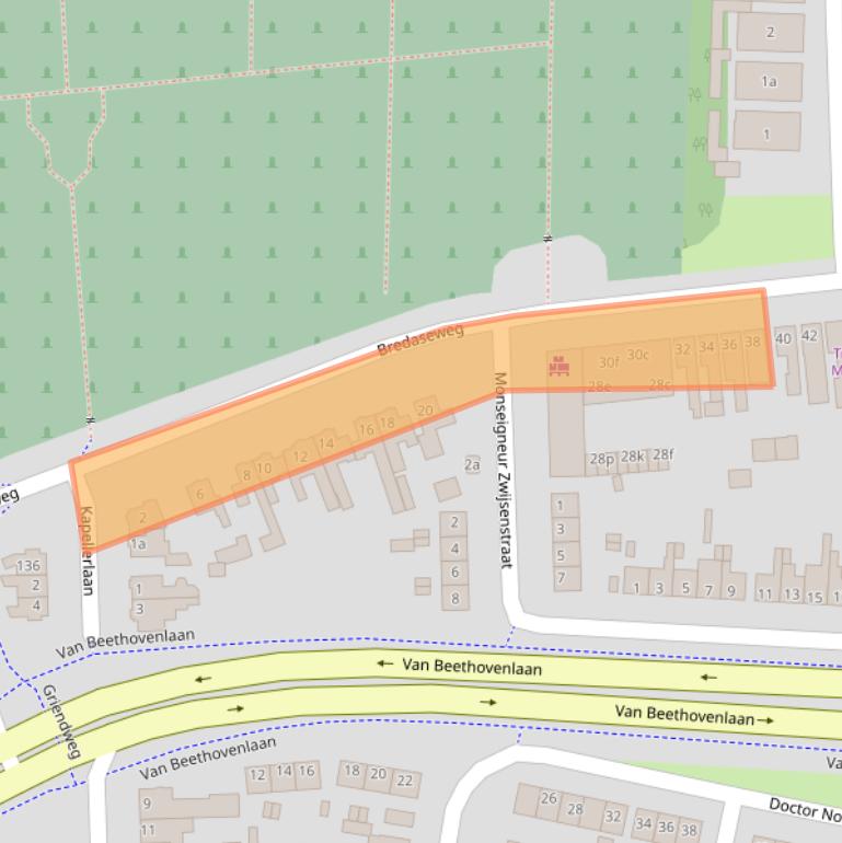 Kaart van postcodegebied 4702KT.