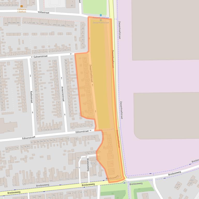 Kaart van postcodegebied 4702LA.