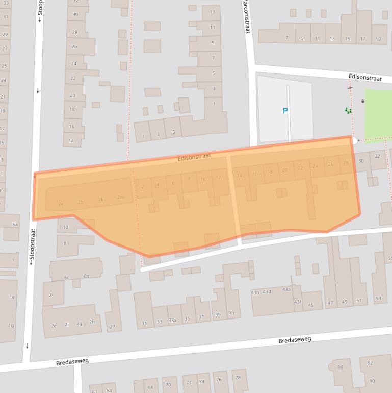 Kaart van postcodegebied 4702NC.