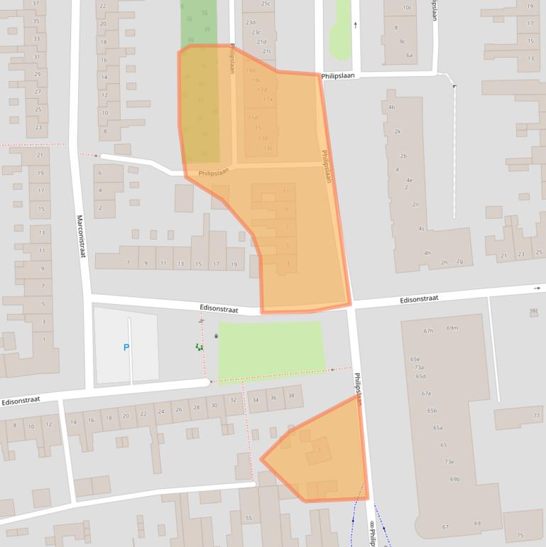 Kaart van postcodegebied 4702NG.