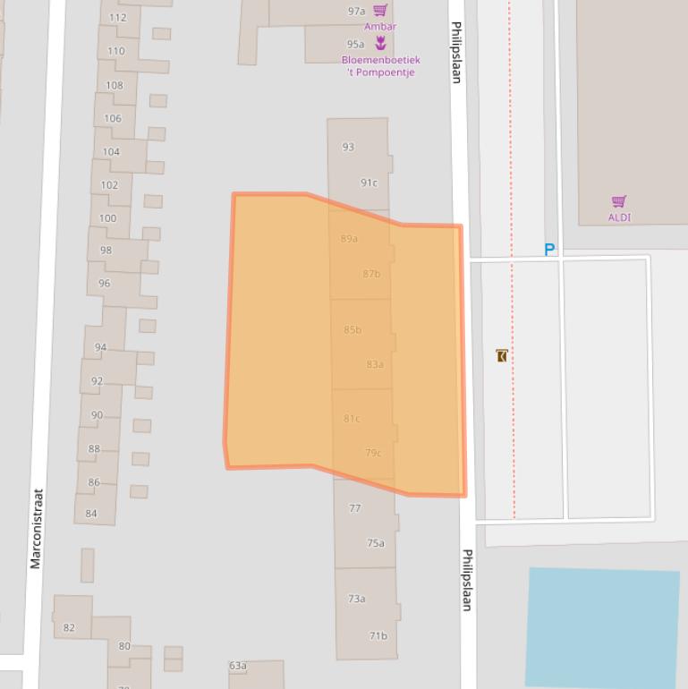 Kaart van postcodegebied 4702NM.