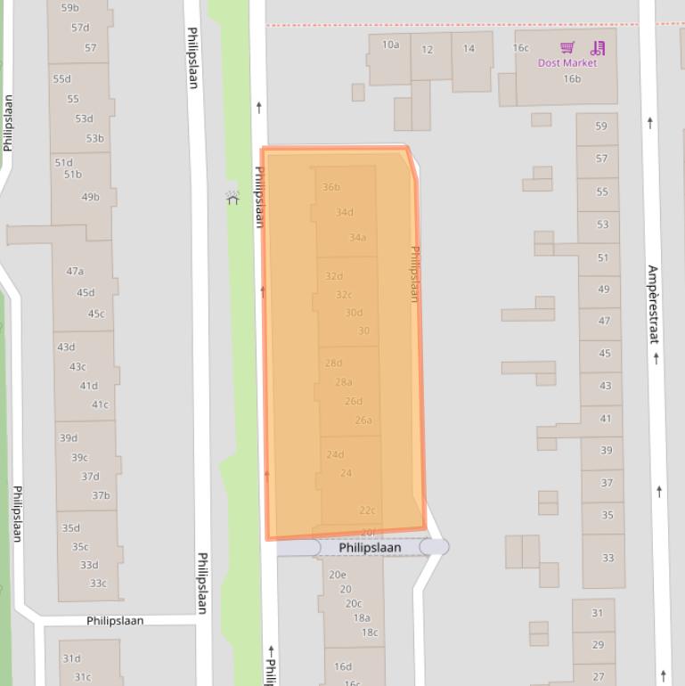 Kaart van postcodegebied 4702NR.