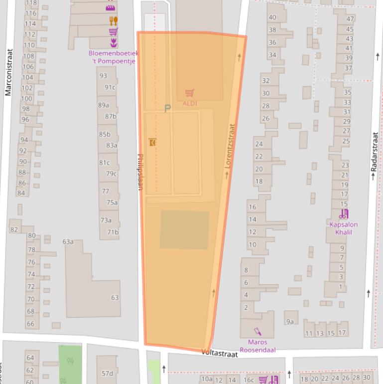 Kaart van postcodegebied 4702NS.