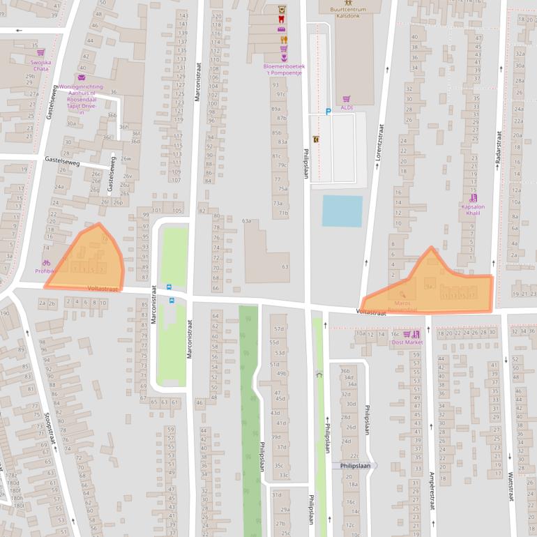 Kaart van postcodegebied 4702PA.