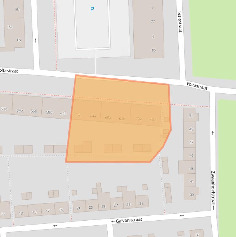 Kaart van postcodegebied 4702PG.