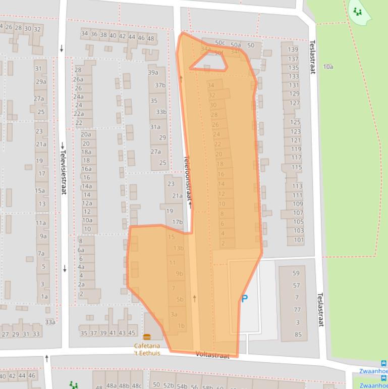 Kaart van postcodegebied 4702PH.