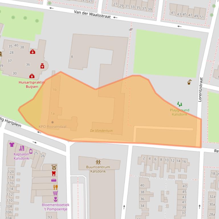 Kaart van postcodegebied 4702RG.