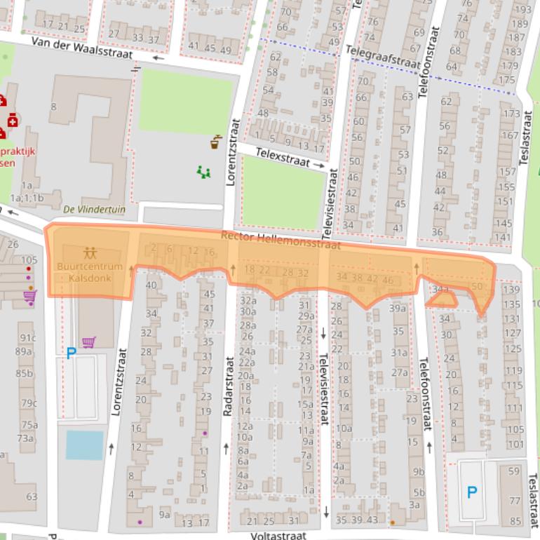 Kaart van postcodegebied 4702RH.