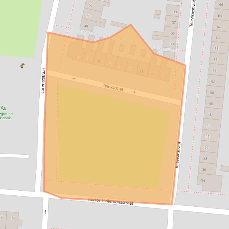 Kaart van postcodegebied 4702RJ.