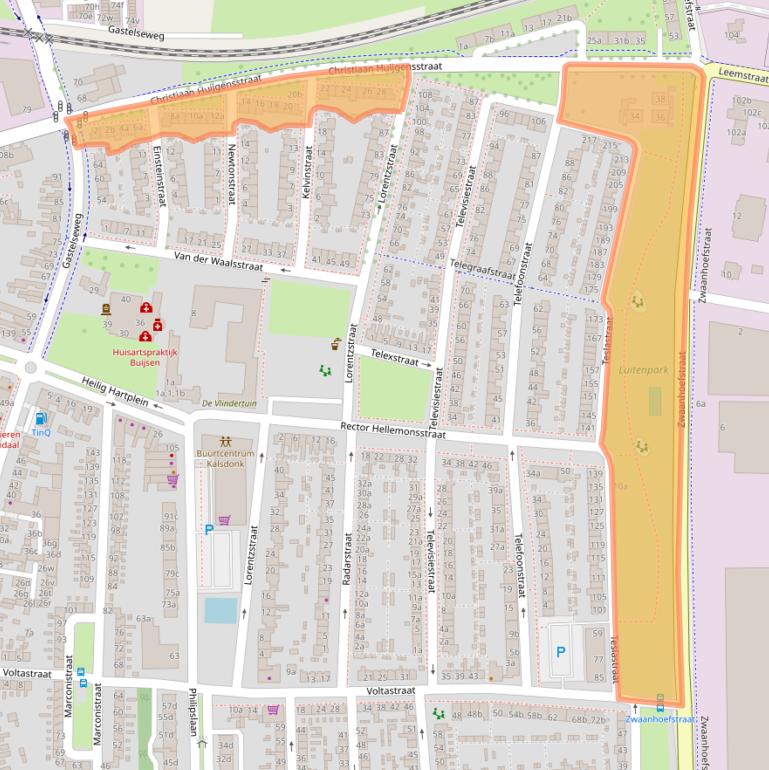 Kaart van postcodegebied 4702RZ.