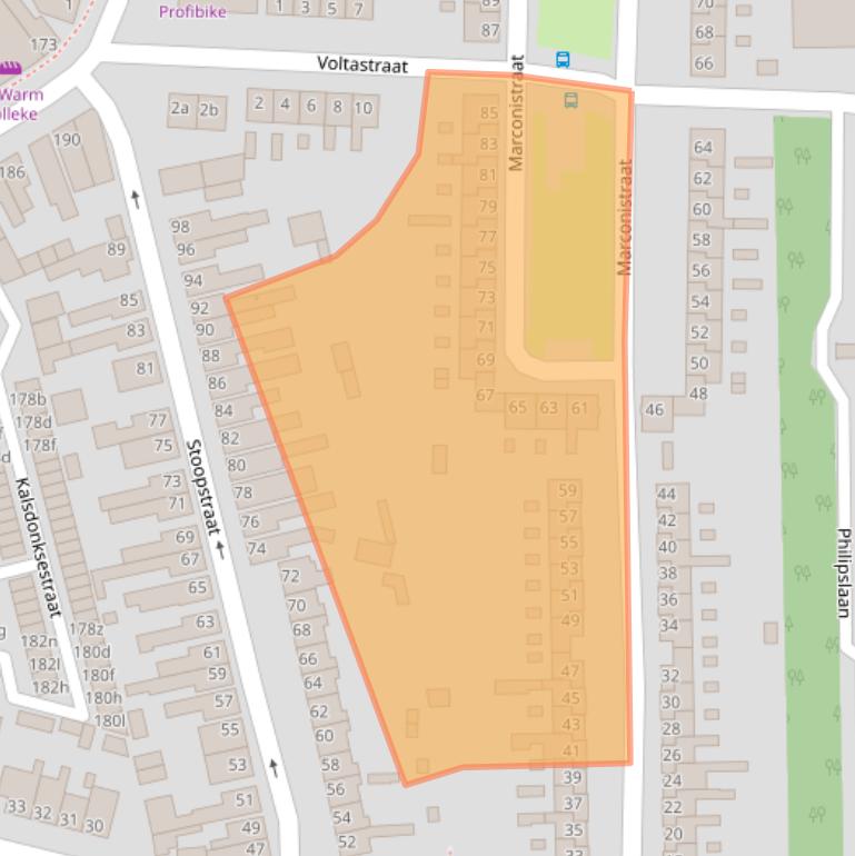 Kaart van postcodegebied 4702SG.