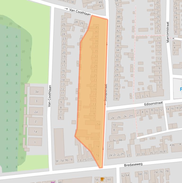 Kaart van postcodegebied 4702SN.