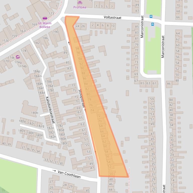 Kaart van postcodegebied 4702ST.