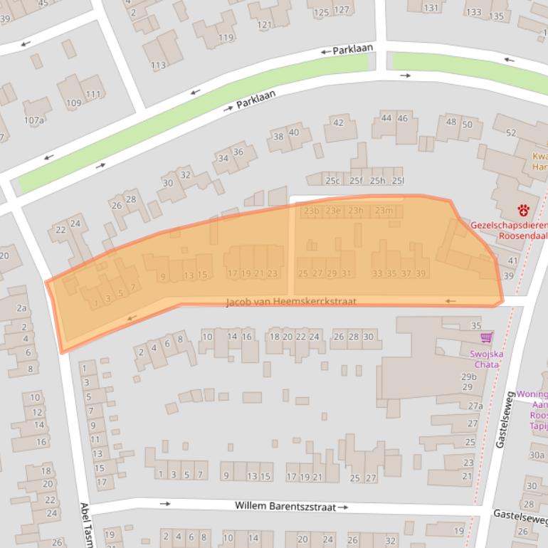 Kaart van postcodegebied 4702TG.