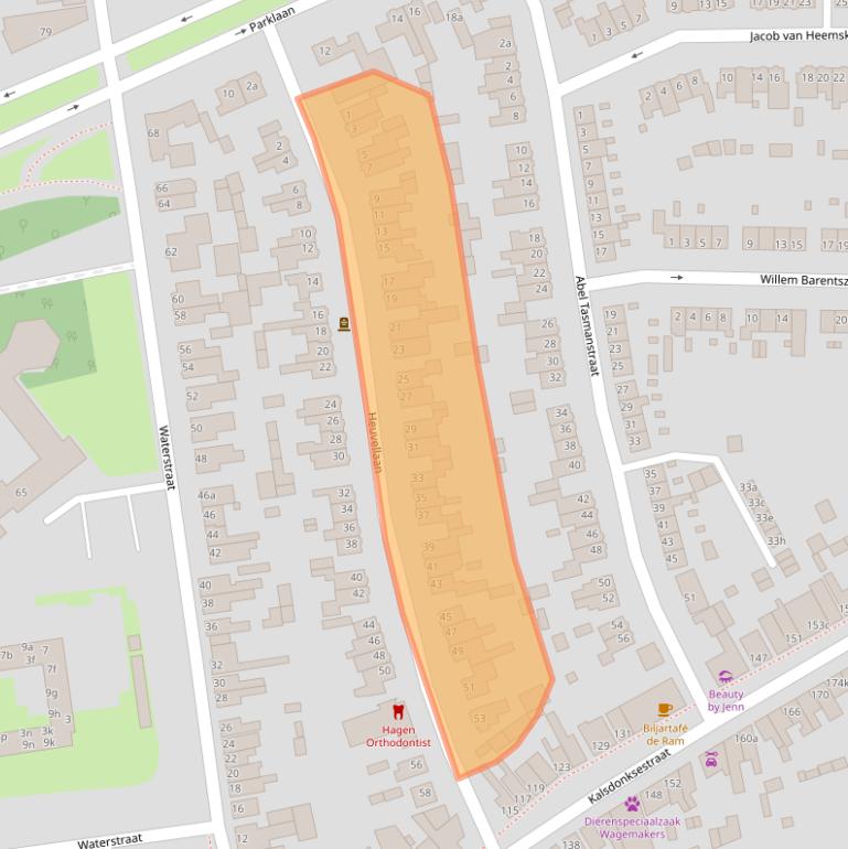 Kaart van postcodegebied 4702TN.