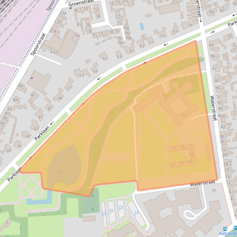 Kaart van postcodegebied 4702TS.
