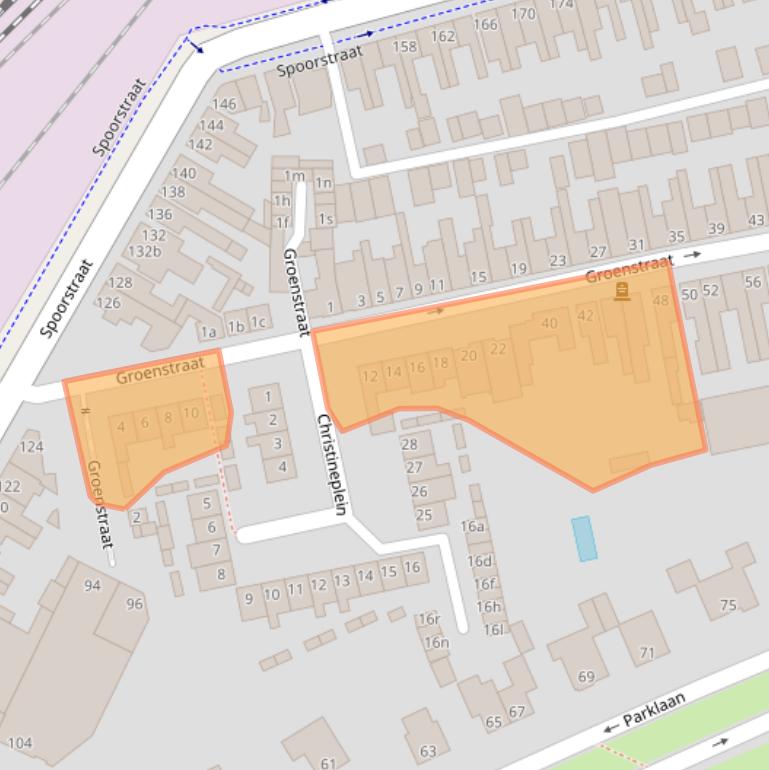 Kaart van postcodegebied 4702VG.