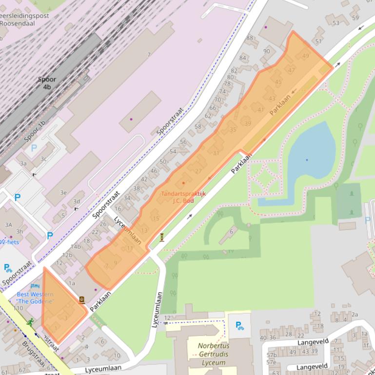 Kaart van postcodegebied 4702XA.