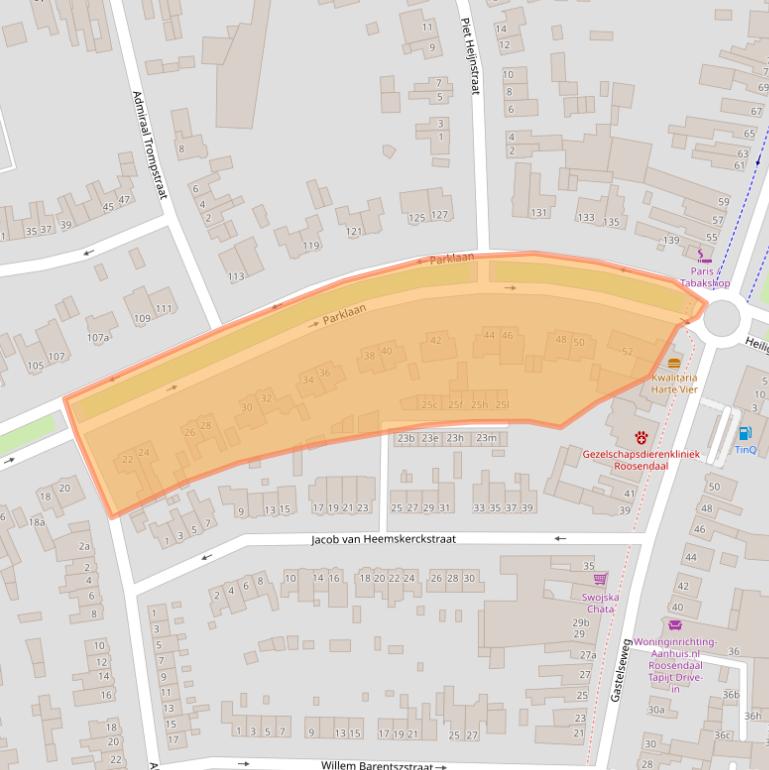Kaart van postcodegebied 4702XE.