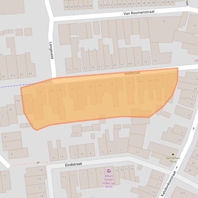 Kaart van postcodegebied 4702XM.