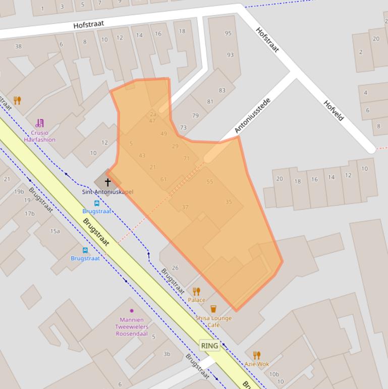 Kaart van postcodegebied 4702XT.