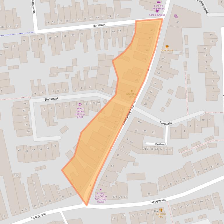 Kaart van postcodegebied 4702ZA.