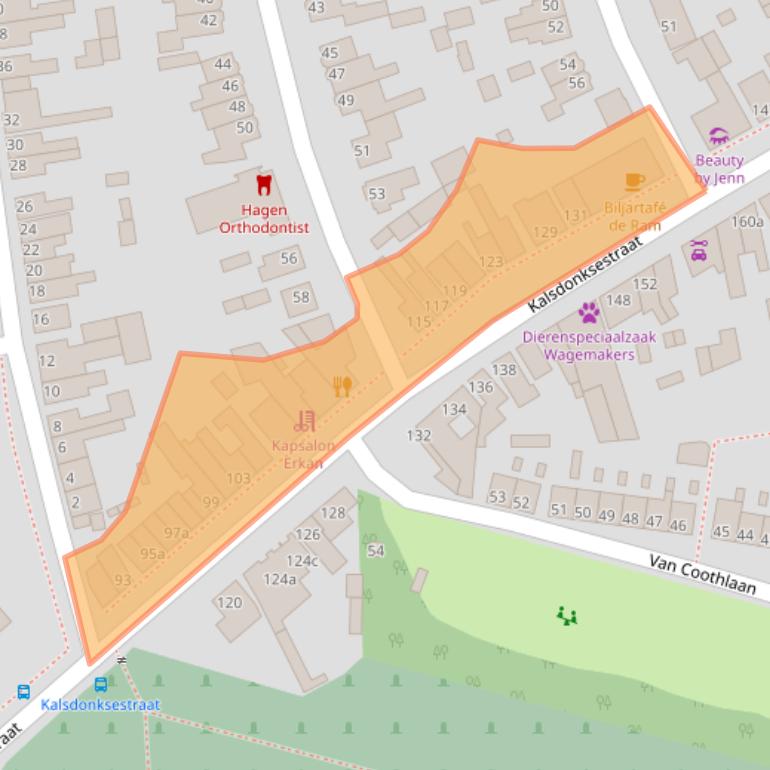 Kaart van postcodegebied 4702ZC.