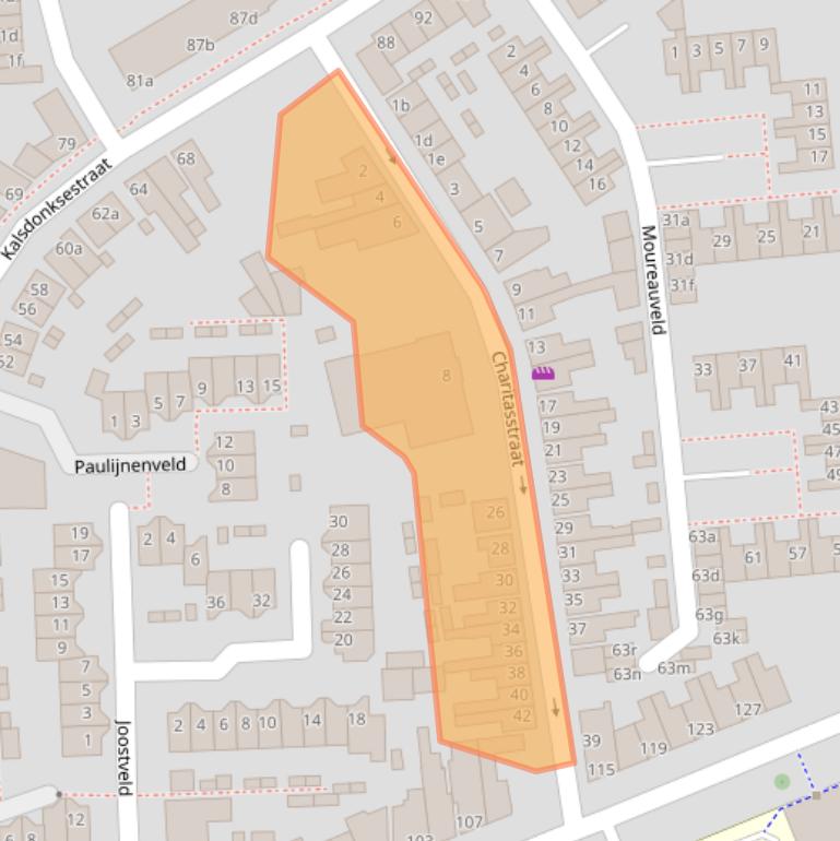 Kaart van postcodegebied 4702ZM.