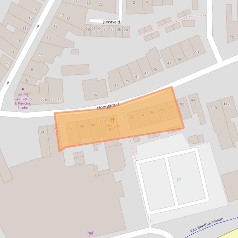 Kaart van postcodegebied 4702ZV.