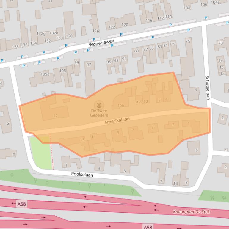 Kaart van postcodegebied 4703AC.