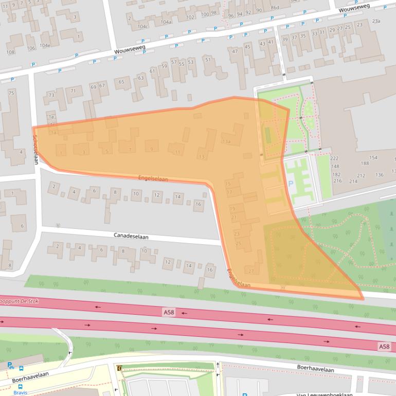 Kaart van postcodegebied 4703AE.