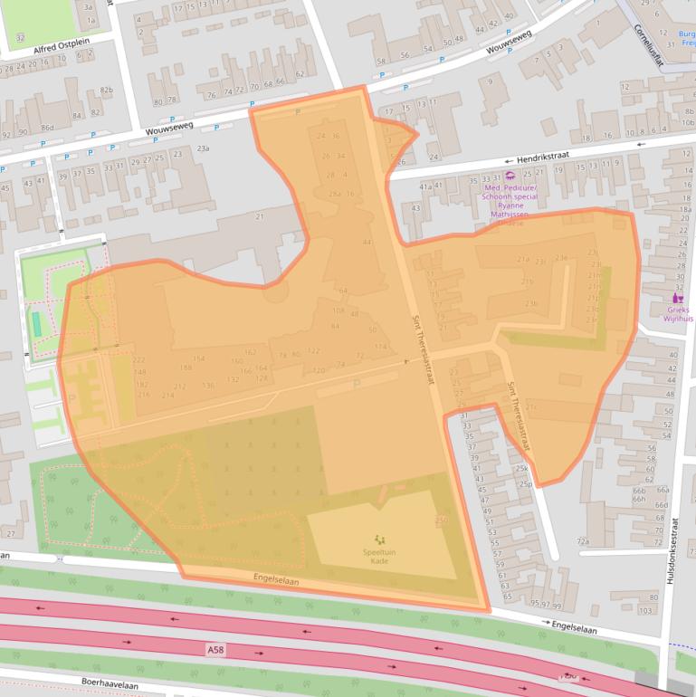 Kaart van postcodegebied 4703AK.