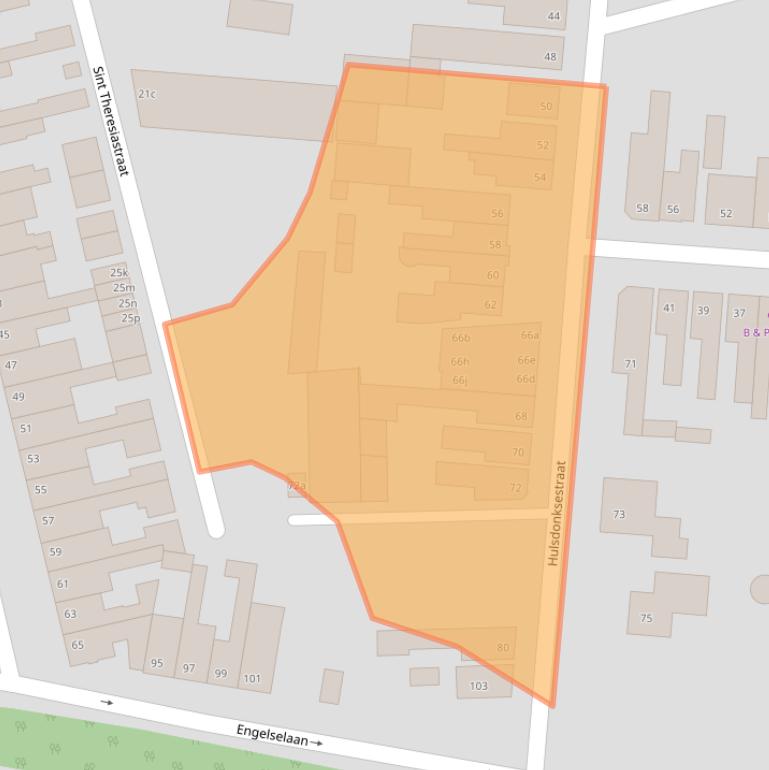 Kaart van postcodegebied 4703AT.